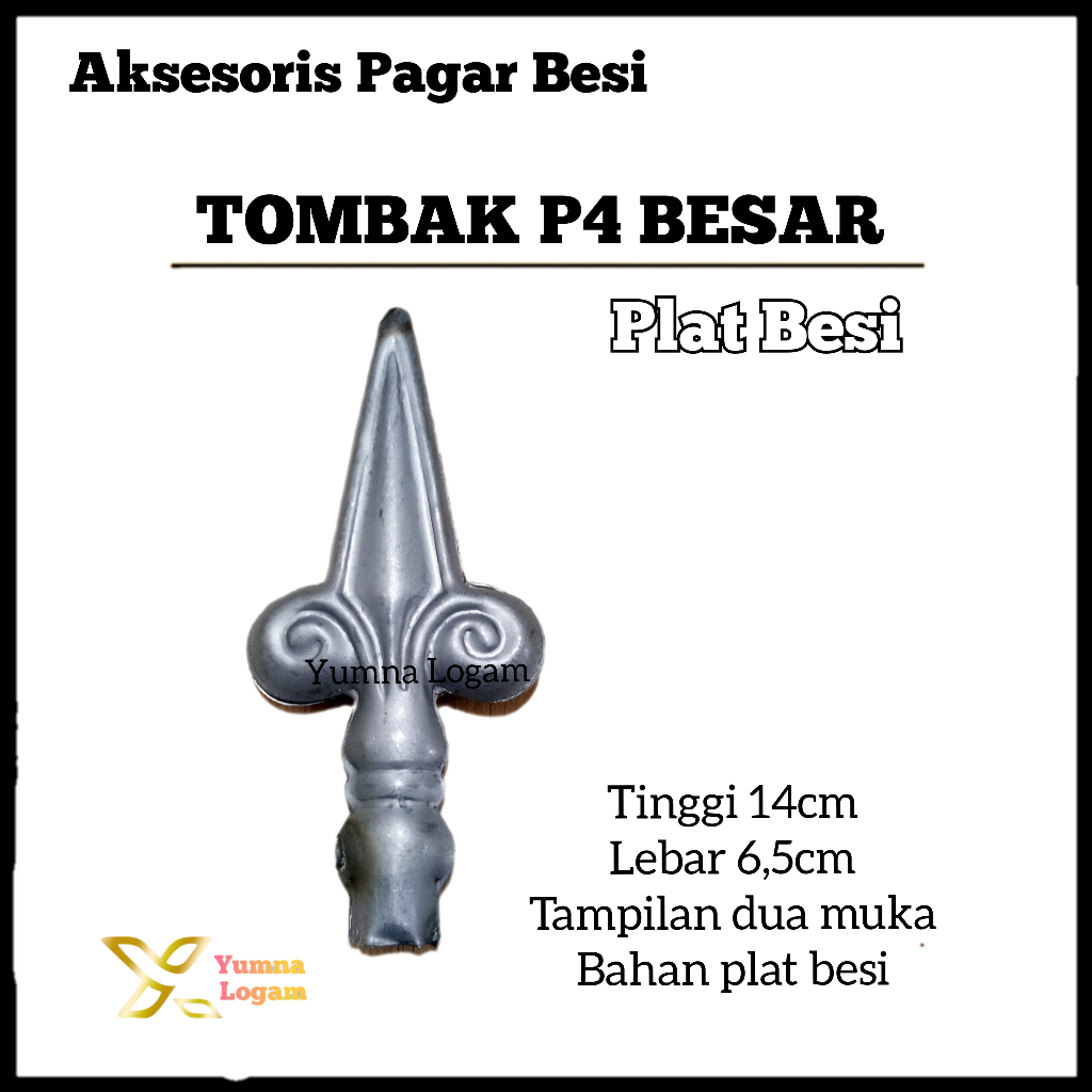 Tombak P4 Besar Pagar Besi Ornamen Aksesoris Pagar Besi Tempa