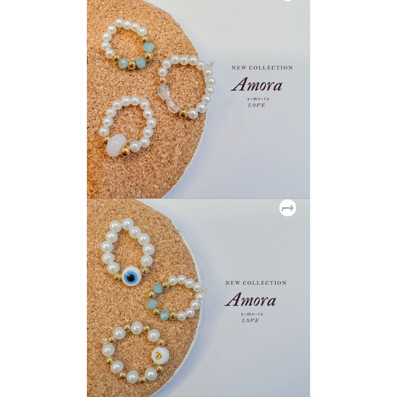 Amora Ring Beads | cincin manik manik beaded ring ring beads set cincin mutiara pearl ring friendshi