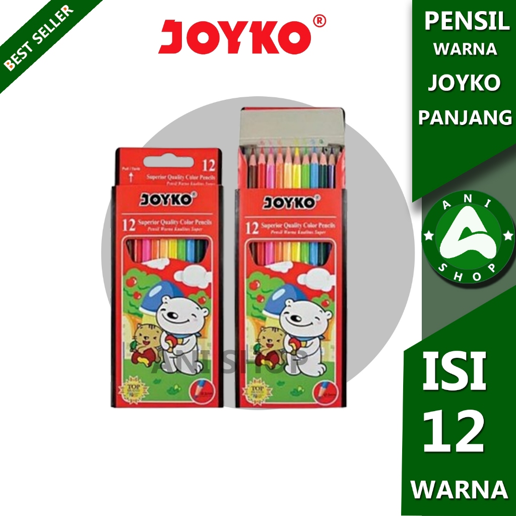 

PENSIL WARNA JOYKO 12 SUPERIOR QUALITY COLOR PENCILS PANJANG ani shopp