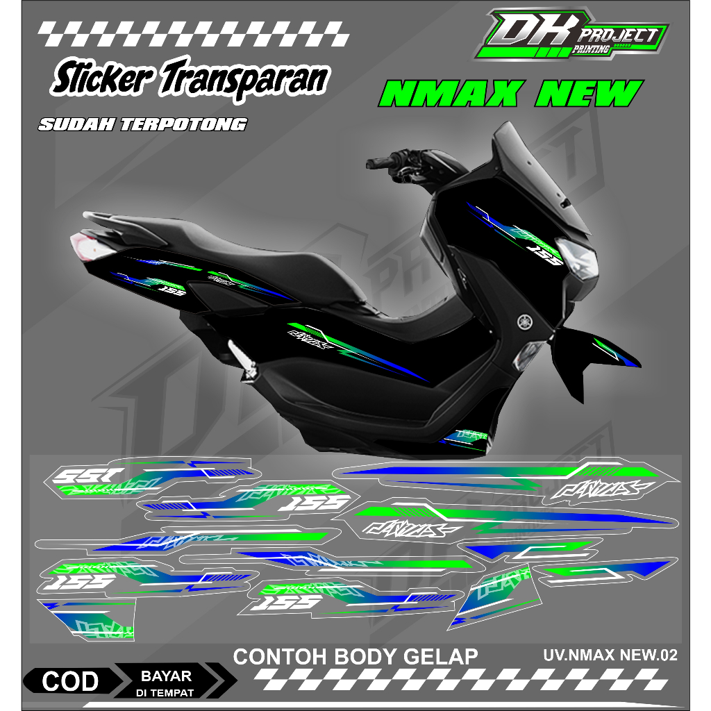 NMAX NEW STIKER  UV MOTOR KEREN LIS VARIASI NMAX NEW STIKER MOTOR YAMAHA DESAIN UV.02