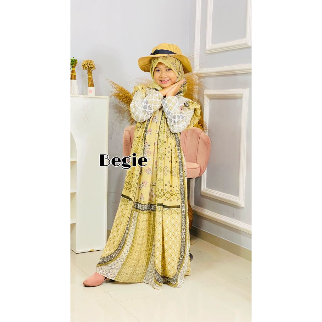 GAMIS SYARI LEBARAN SERIES COUPLE IBU DAN ANAK ORI GWENZA/SYARI TULIP/ SYARI TABUR TERBARU/ QUEEN DR