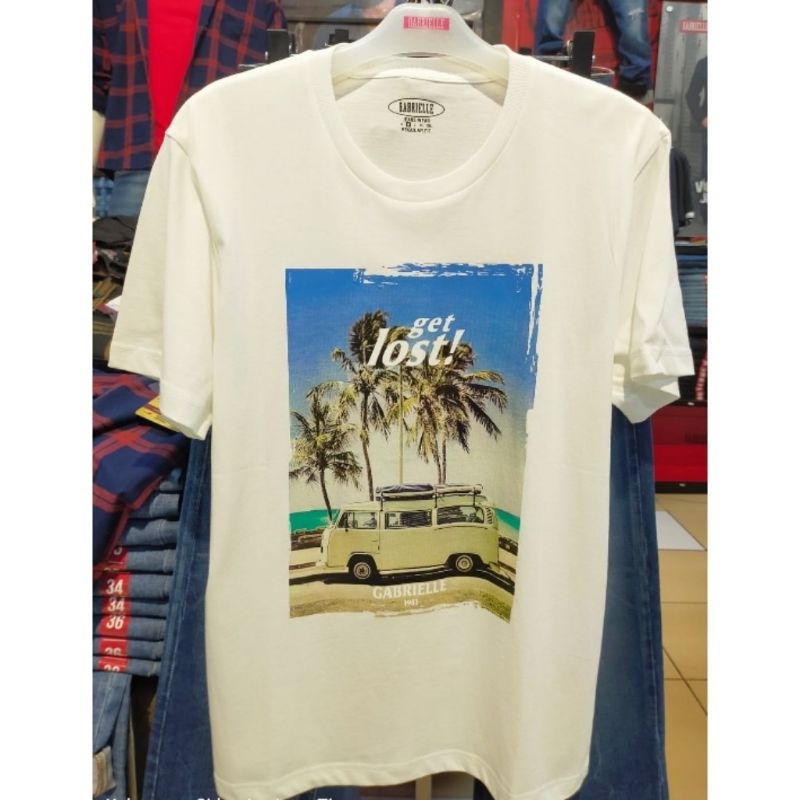 T-shirt kaos oblong pria Gabrielle jeans original mens BBHC319K0124M  kaos santai putih