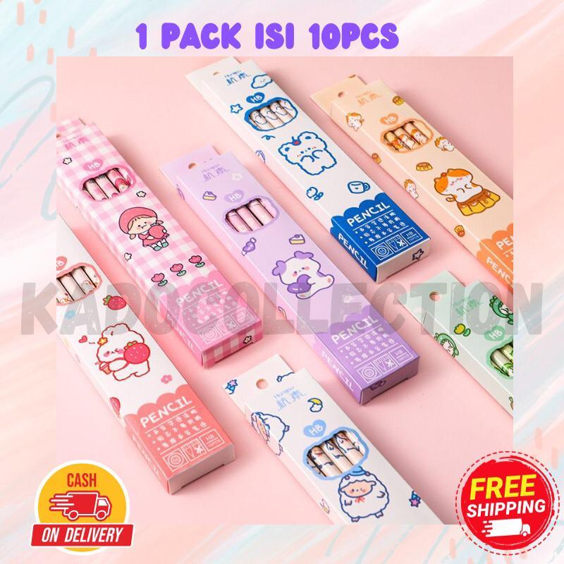 

Pensil HB Karakter Anak Isi 10pcs / Pensil Kayu Murah / Pensil alat tulis SD Ada Penghapus