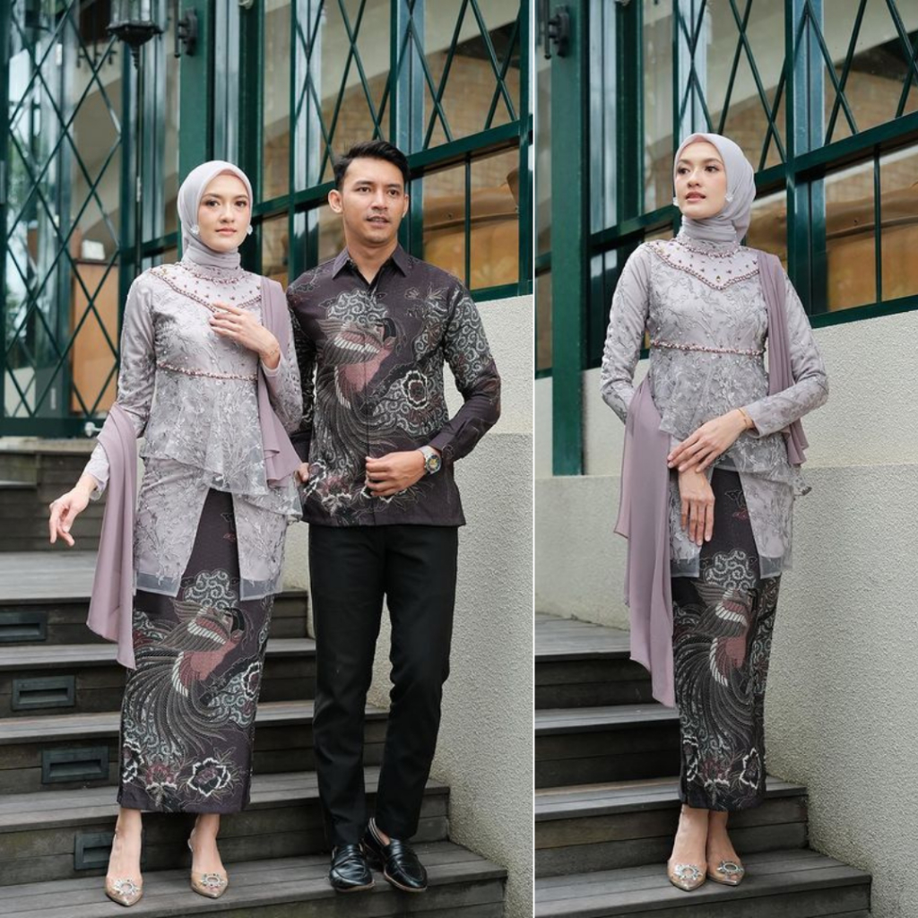 Batik Kebaya Couple Kaluna Kebaya Couple Modern Kebaya Wisuda Set Tunik Lamaran Tunangan Batik Baju 
