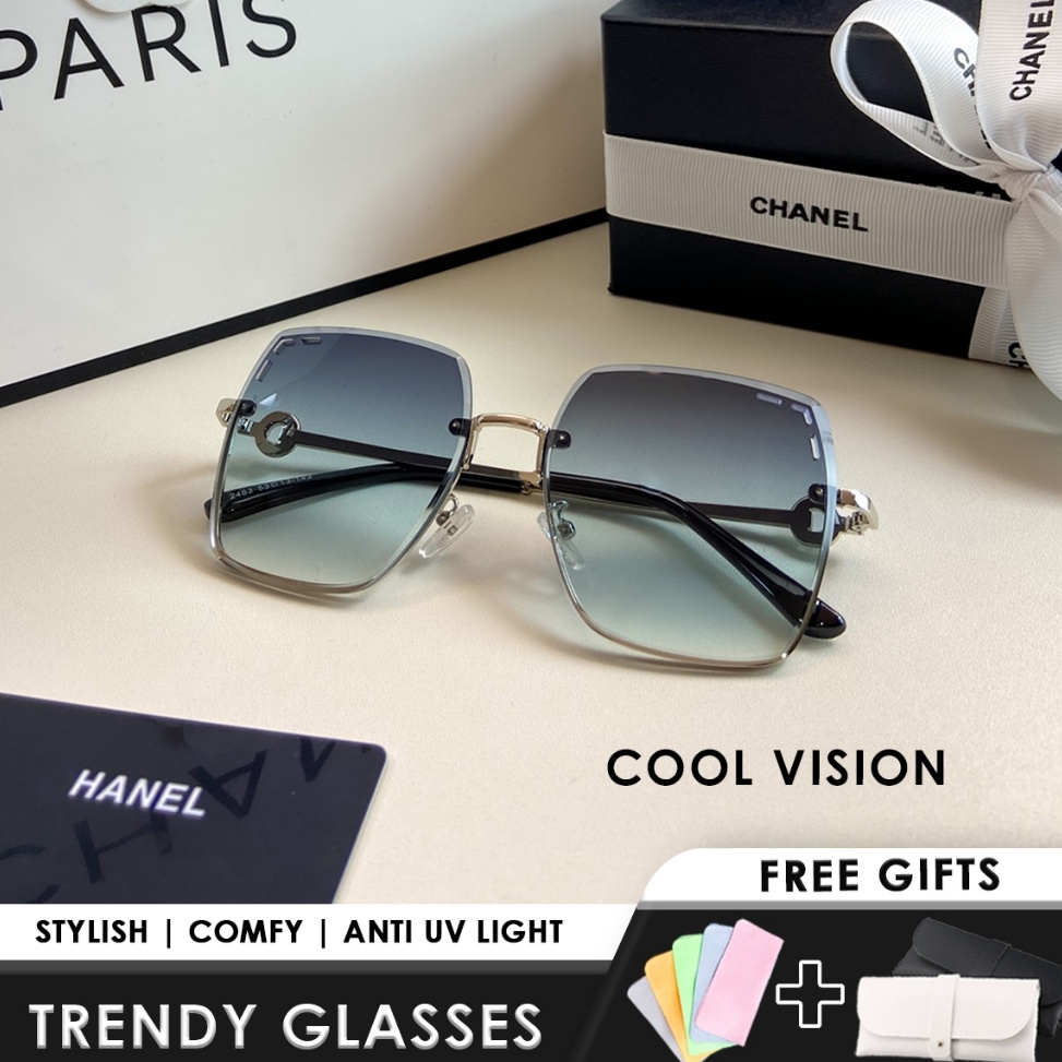 DWKW2271 HOT 【BUY 1 FREE POUCH】 Kacamata Sunglasses / Kacamata Perlindungan UV untuk wanita agar ter