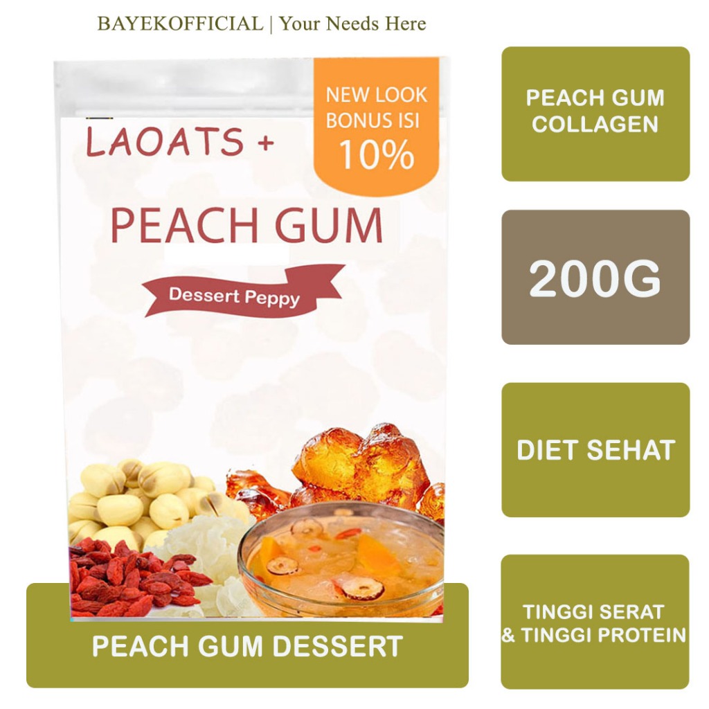 

Peach Gum Dessert Penurun Berat Badan Minuman Diet Sehat Pelangsing Badan Laoats