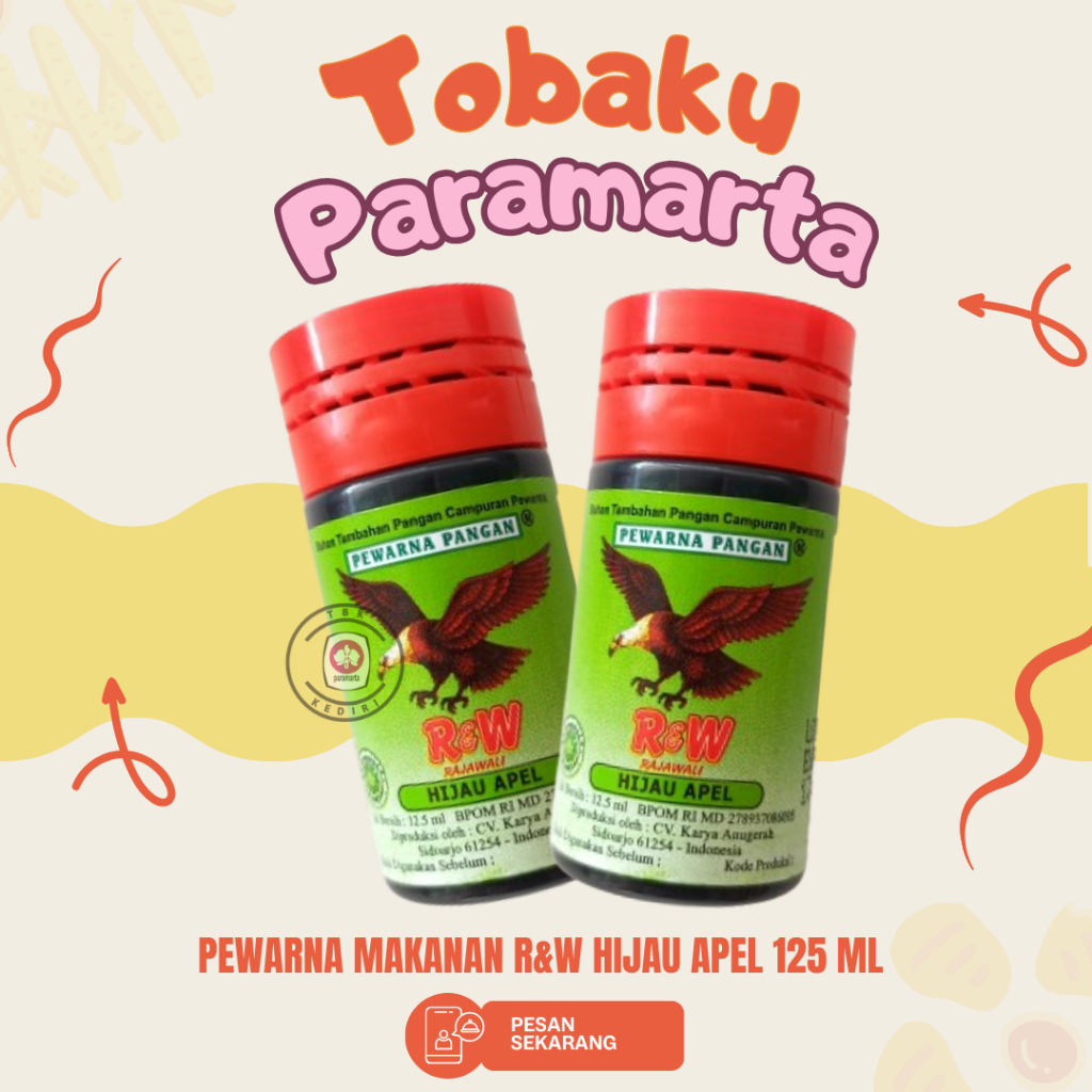 

PEWARNA MAKANAN R&W RAJAWALI HIJAU APEL 12,5 ML / PEWARNA MAKANAN R&W RAJAWALI