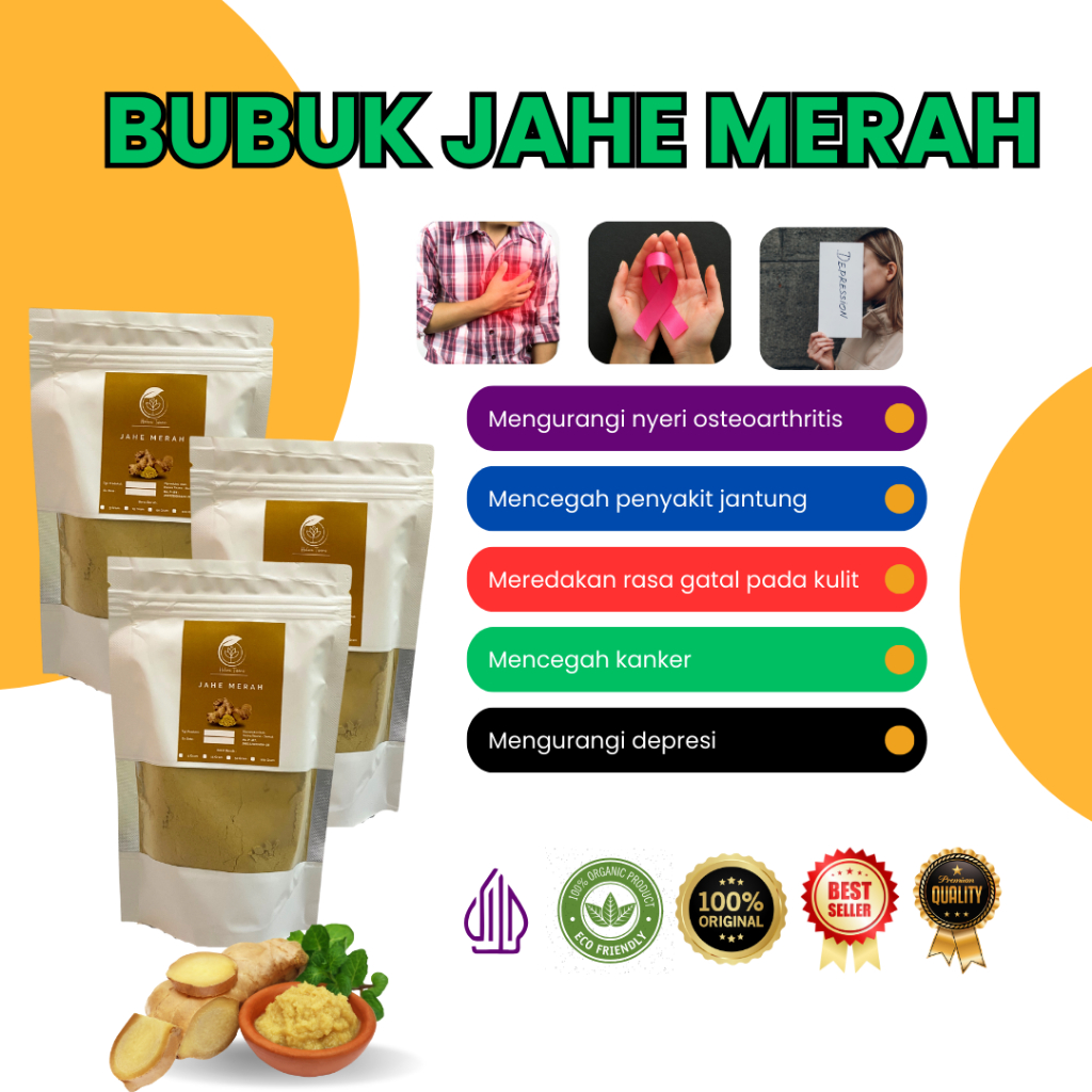 

[BELI 2 GRATIS 1] Jahe Merah Bubuk Murni 50gr Red Ginger 100% Murni Tanpa Campuran Untuk Meningkatkan Kekebalan Tubuh