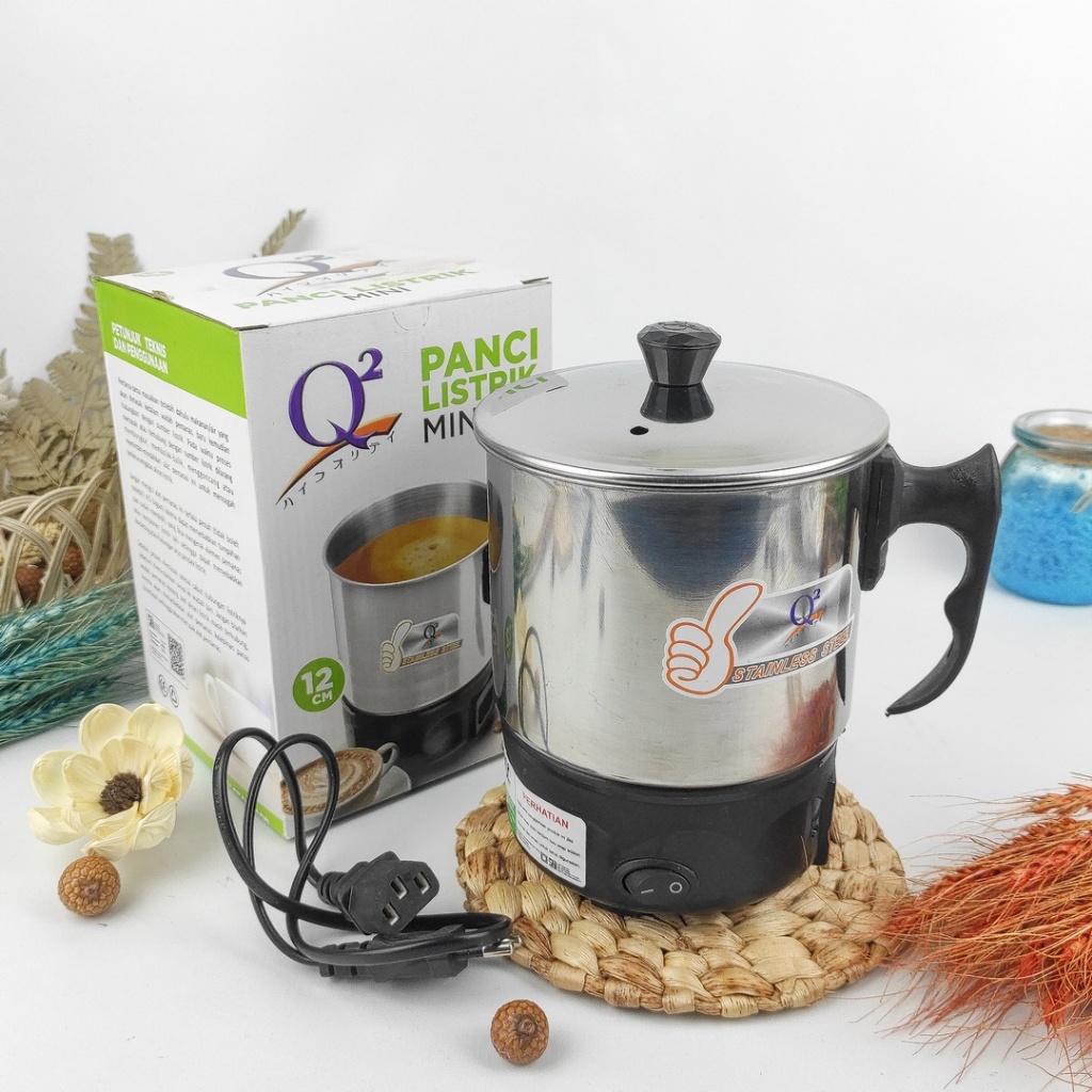 Mug Elektrik Q2 8012 diameter 12 cm Serba Guna Q-8012 Pemanas Air Kopi Teh