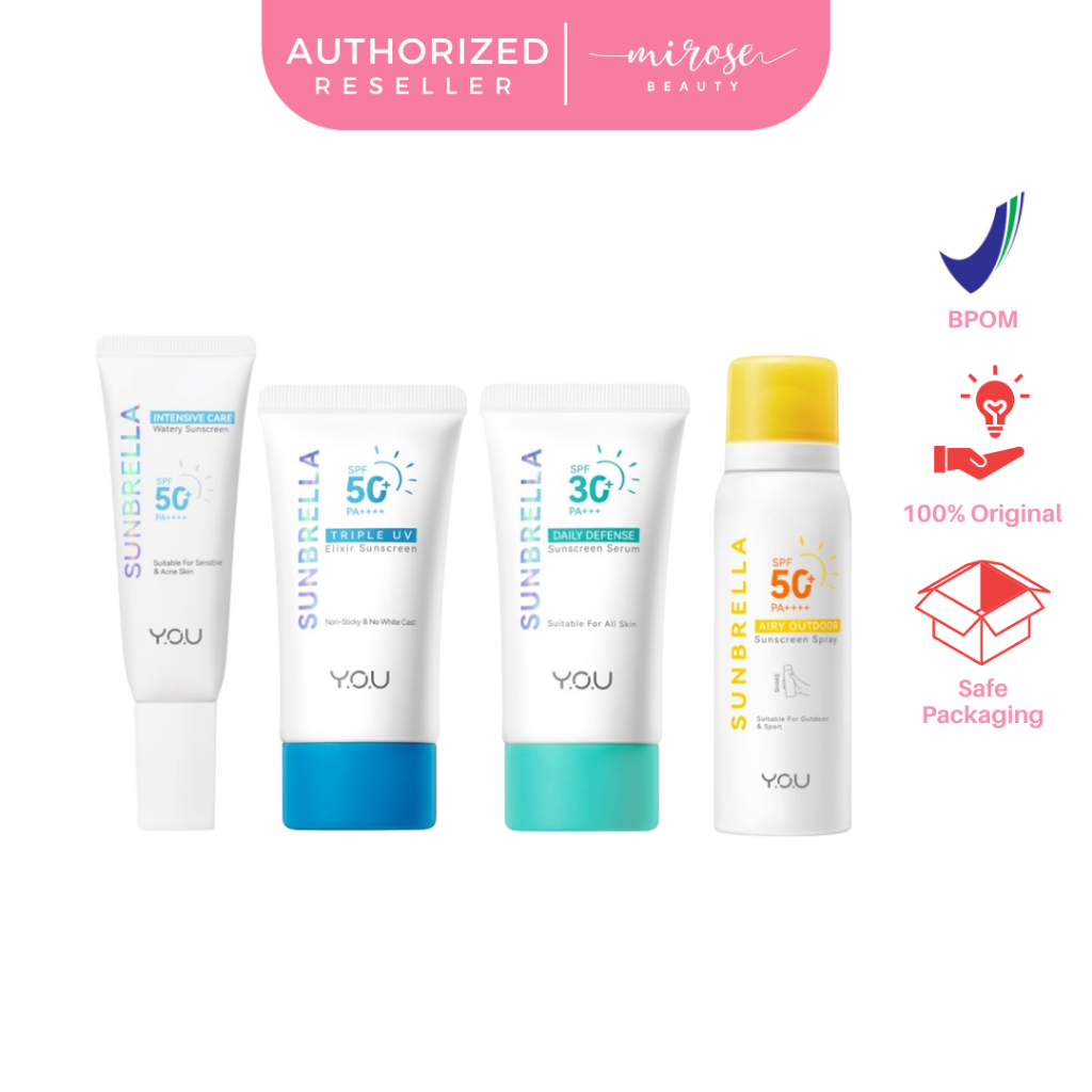 YOU Sunbrella Intensive Care Watery // Triple UV Elixir // Airy Outdoor Sunscreen Spray // Daily Def