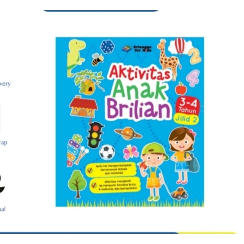 ORI buku aktivitas anak brilian jilid 2 untuk usia 3-4 tahun penerbit Erlangga for kids