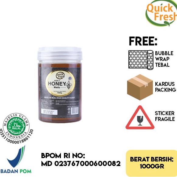 

[✫B94➤] Madu Murni Asli Quick Fresh Honey 1kg (Bucket Plastik) Ayo Beli
