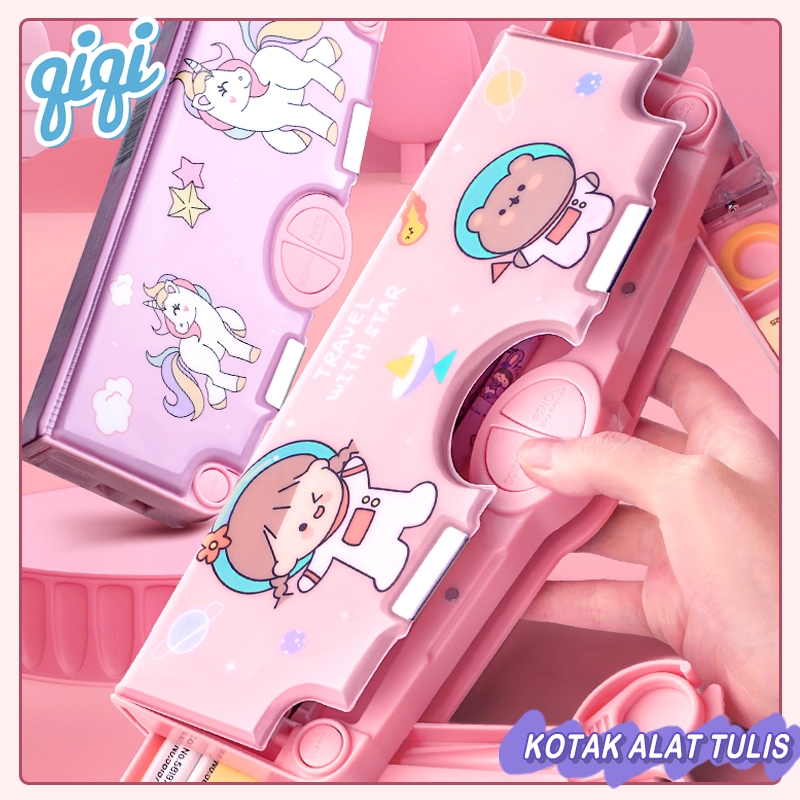 

Kotak alat tulis/Kotak alat tulis multifungsi/Kapasitas tinggi/Kotak pensil/Kartun/Kreativitas - Qiqi Treasure