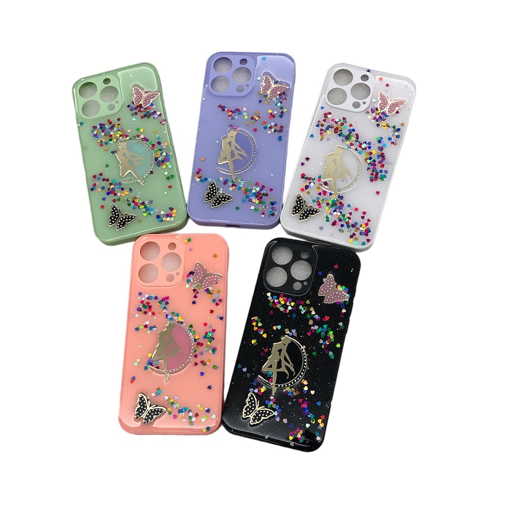 Fashion Case Iphone 13 13 PRO 13 Pro Max 14 14 PRO 14 Plus 14 Pro Max Cute Bling Butterfly