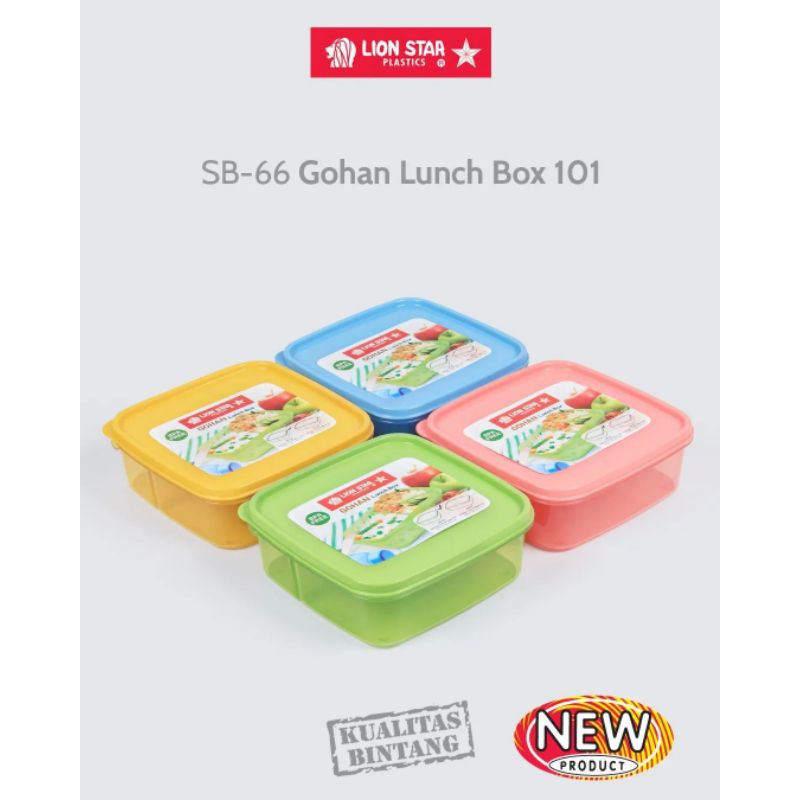 Tempat Makan Kotak Makan Sekat 3 Plastik LION STAR Gohan Lunch Box 101