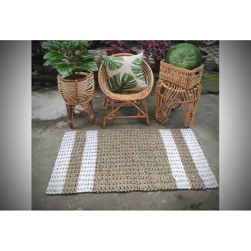 RUG SEAGRASS KOTAK (200cm x100cm) / KARPET LANTAI ANYAMAN DEKORASI
