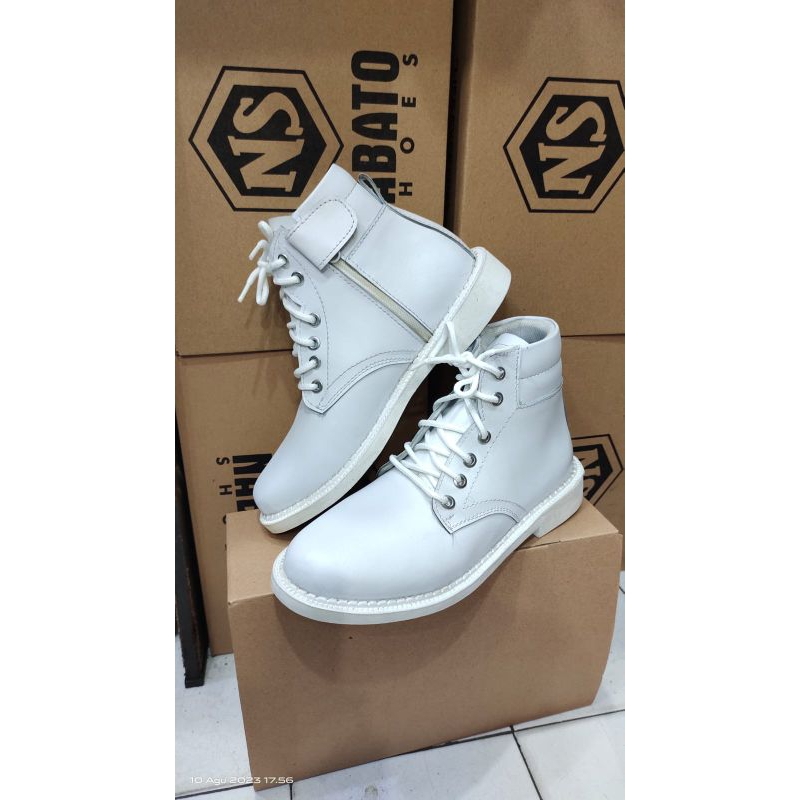 SEPATU PDH PRIA TALI PUTIH KULIT