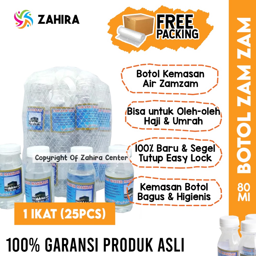 

[♣K95\] 1 IKAT (25 PCS) Kosong Untuk Air Zam zam 80ml Bersih & Higienis Untuk Oleh oleh Umroh AraB [196]