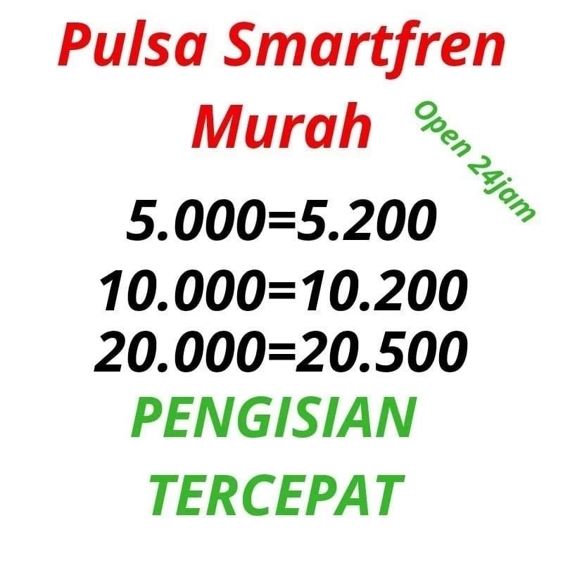 PULSA SMARTFREN 1000 2000 3000 4000 5000 RUPIAH