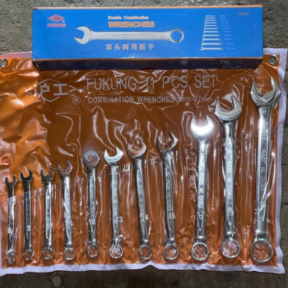 FUKUNG Kunci Ringpas set 11 pcs 8-22MM Fukung Kilap
