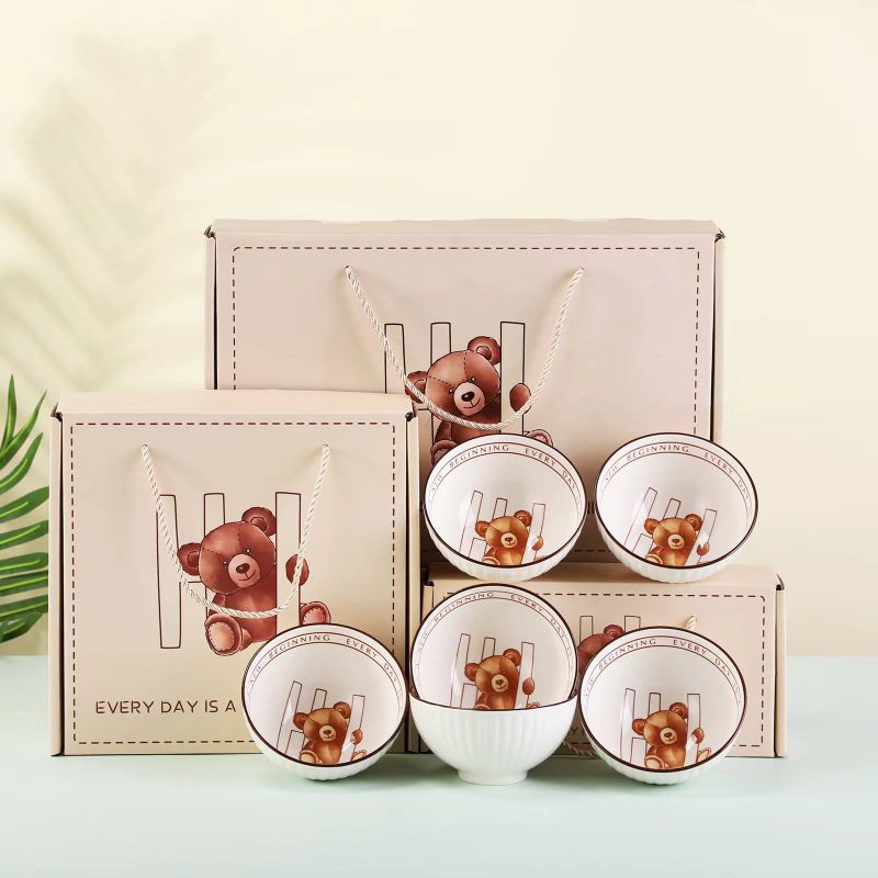 HAMPERS MANGKOK SET ISI 6 PCS BERUANG BEAR | MANGKOK SET IMLEK | MANGKOK SET PREMIUM | BOWL SET IMLE