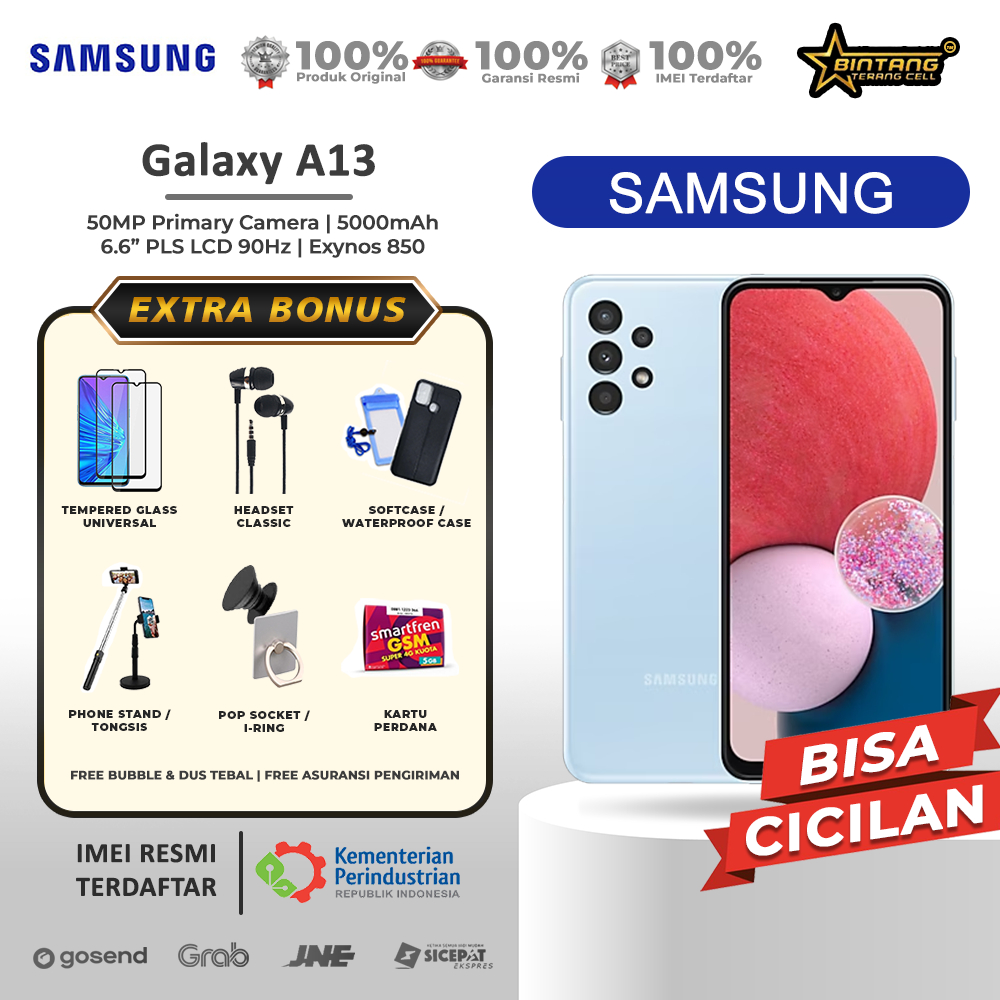 [flashsale]Handphone Samsung Galaxy A13 Ram 4/128GB - 6/128GB Garansi Resmi