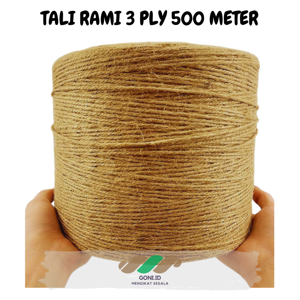 

TALI GONI/ RAMI 3 PLY +- 500 METER / Tali Goni Gulungan / Tali Rami Roll Murah Tali Undangan Kado Souvenir Paper bag Foto Polaroid Hiasan Kerajinan DIY