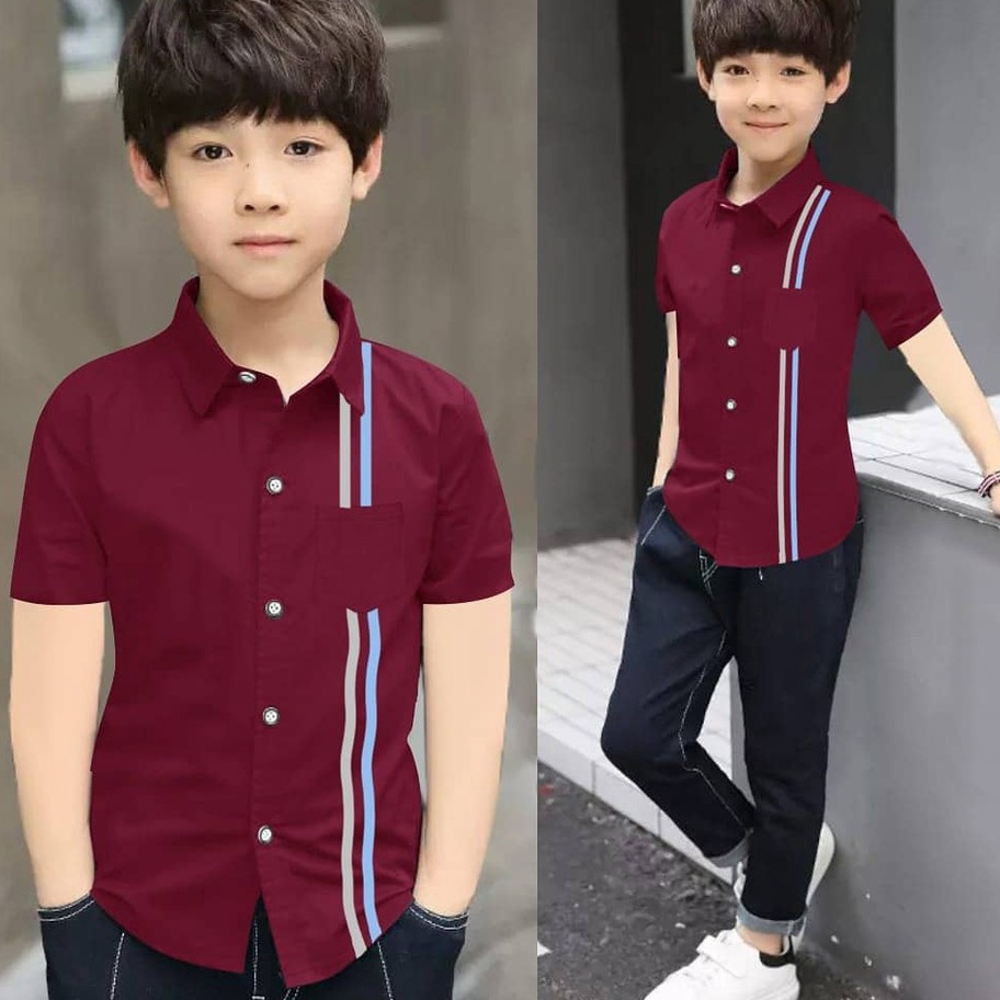 Kode ZPD969 g.j.v.hem kids JOJO kemeja anak laki laki bahan katun stretch(bisa melar) nyaman buat si
