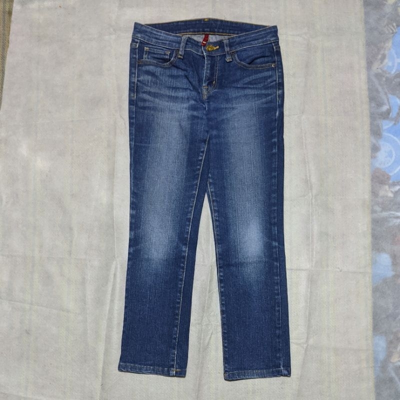 Size 28 Celana Panjang Longpants Uniqlo Jeans Blue Washed Original Second Preloved #cj36