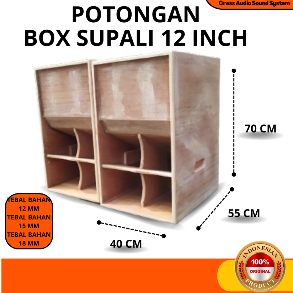 POTOANGAN Box SUPALI 12 Inch Bahan Papan  Triplek Semi Meranti