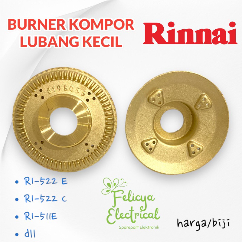 Burner Kompor Gas Rinnai Lubang Kecil RI 522 E 522 C ORIGINAL TEBAL