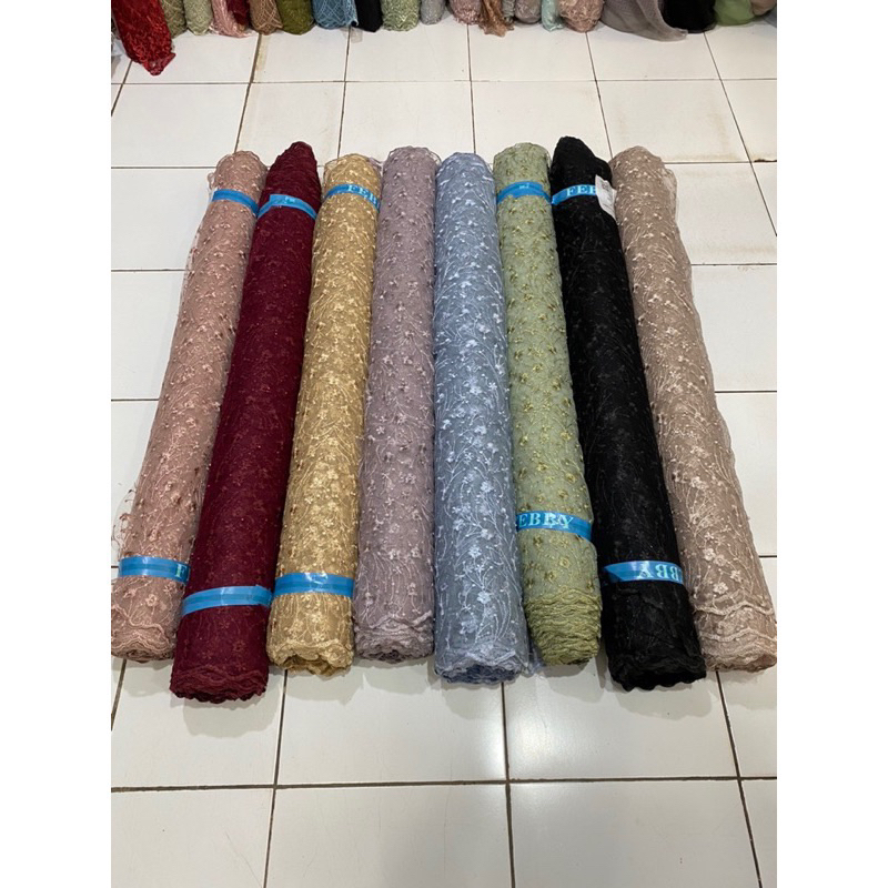 [COD] TULLE AKAR MUTIARA PEARL/Bahan Tile Akar Mutiara/Tulle akar mutiara Kebaya Brukat Brokat - Har