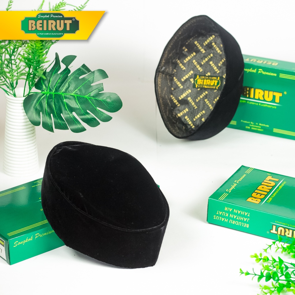 Songkok Hitam Polos Susun, Peci Songkok Hitam Polos, Peci Hitam Polos, Songkok Beirut Susun