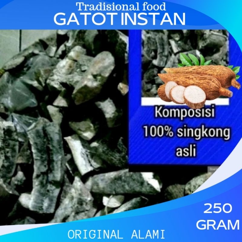 

ANEKA GATOT INSTAN/GAPLEK HITAM/GATOT SINGKONG 250GR