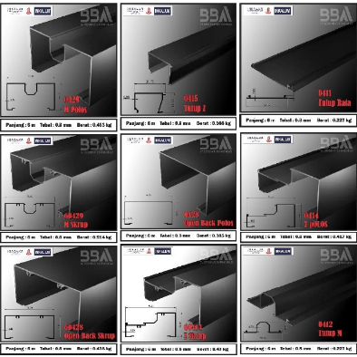 Kusen 3Inch Aluminium "Inkalum" Warna Hitam, Putih & Coklat (COATING)