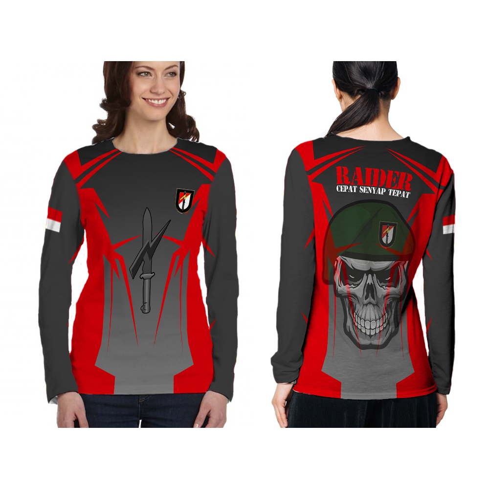 Baju Kaos Raider TNI AD | Jersey Raider Panjang | Batalyon Raider Jersey | Kaos Batalyon Rider Wanit