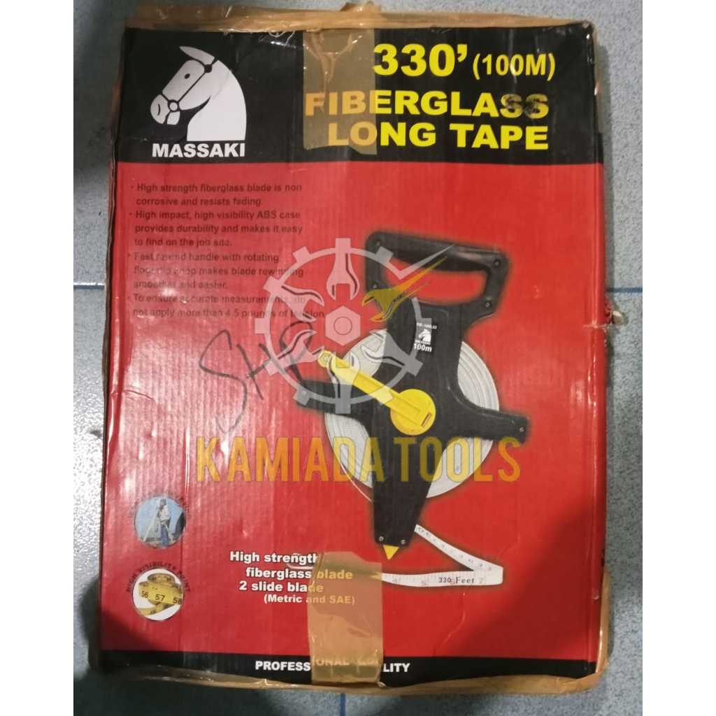Meteran Gulung MASSAKI/Meteran 100 Meter/Meteran Tanah MASSAKI