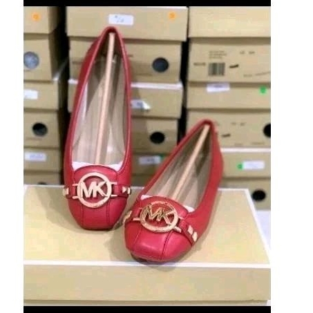 Sepatu MK Fulton flat shoes bright RED