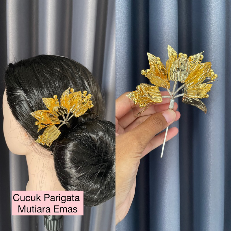 cucuk parigata mutiara emas/ cucuk emas/ hiasan sanggul/ acc hairdo