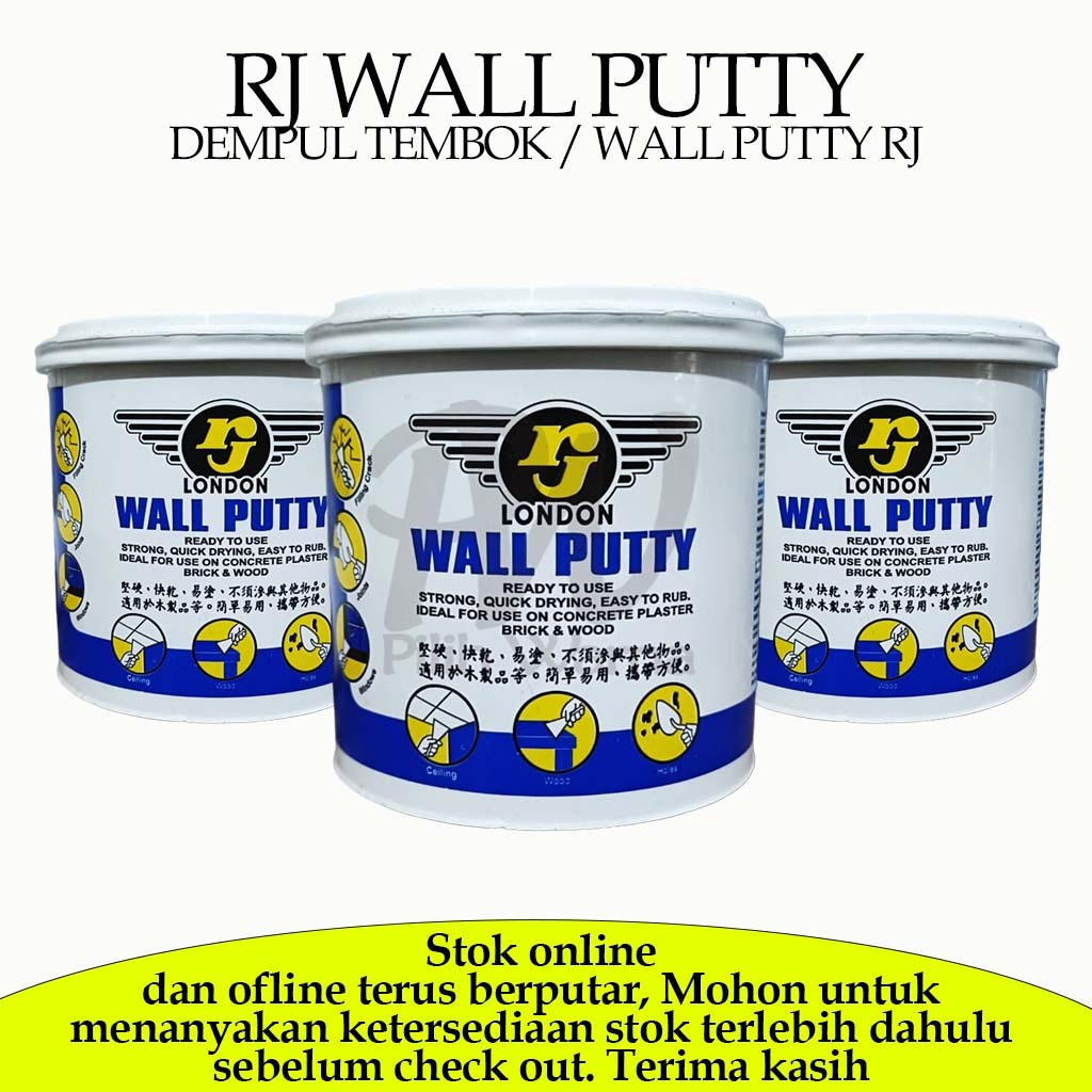 WALL PUTTY / PLAMIR DINDING / DEMPUL DINDING RJ KEMASAN 1 KG