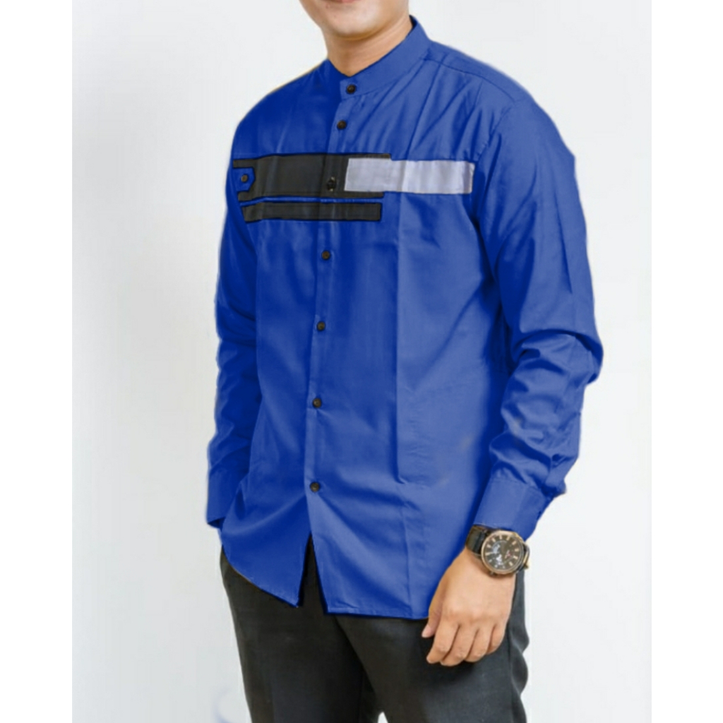 FREE ONGKIR [COD] FASHION RTC BAJU MUSLIM KOKO KOMBINASI MODEL AMMU MERK RTC  ASLAHSHOP UKURAN BESAR