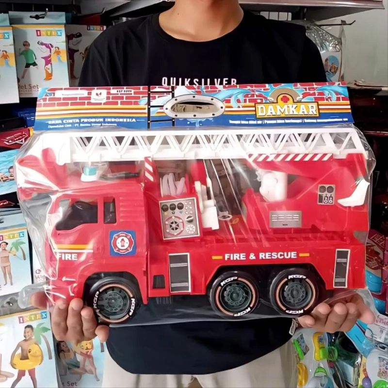 Mainan Pemadam Kebakaran Super Jumbo KGP - Sirine Lampu Suara Mobil Damkar Semprot Air