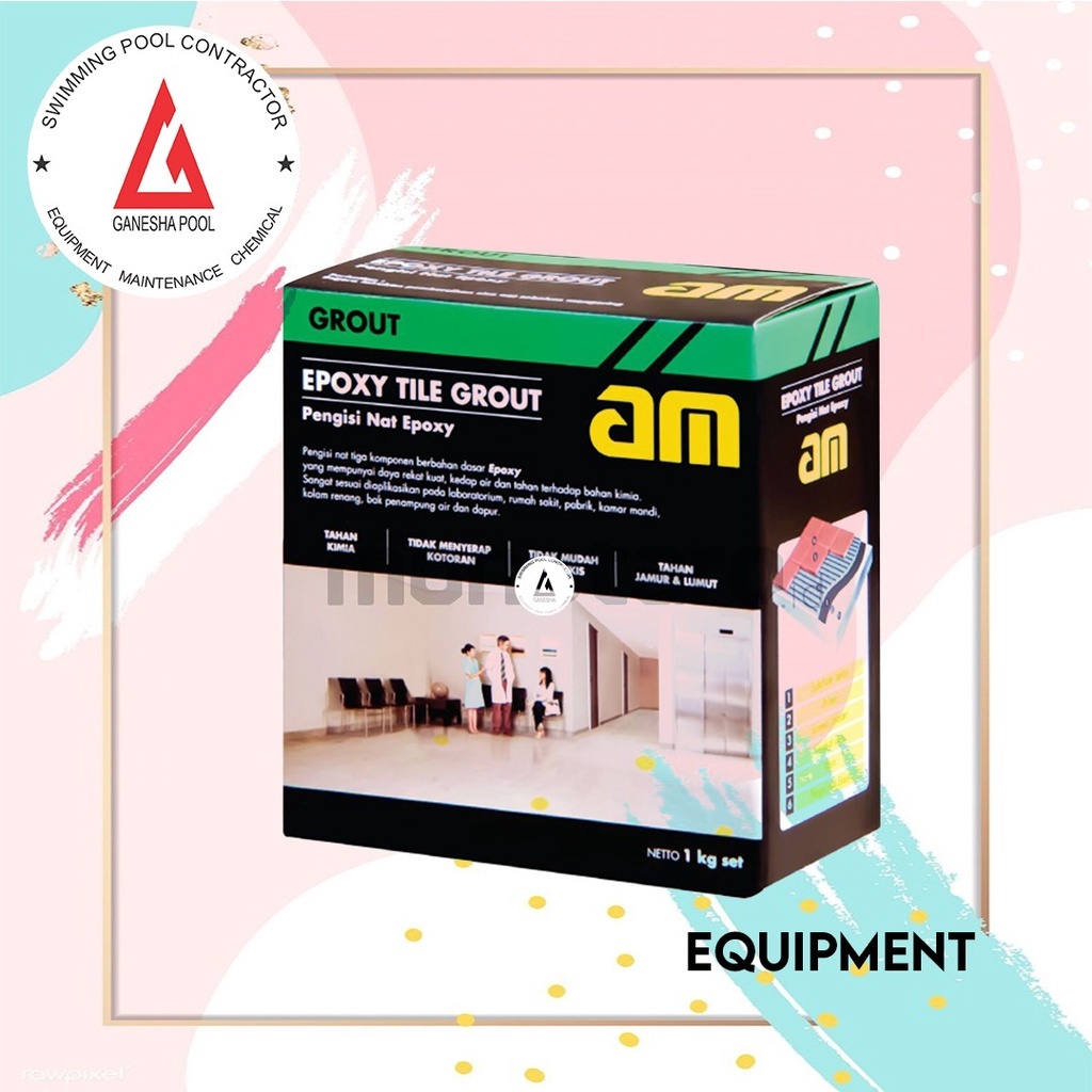 Semen Nat Keramik Warna Hitam / AM 55 Epoxy Tile Grout 3 Komponen - Nat Keramik Seumur Hidup