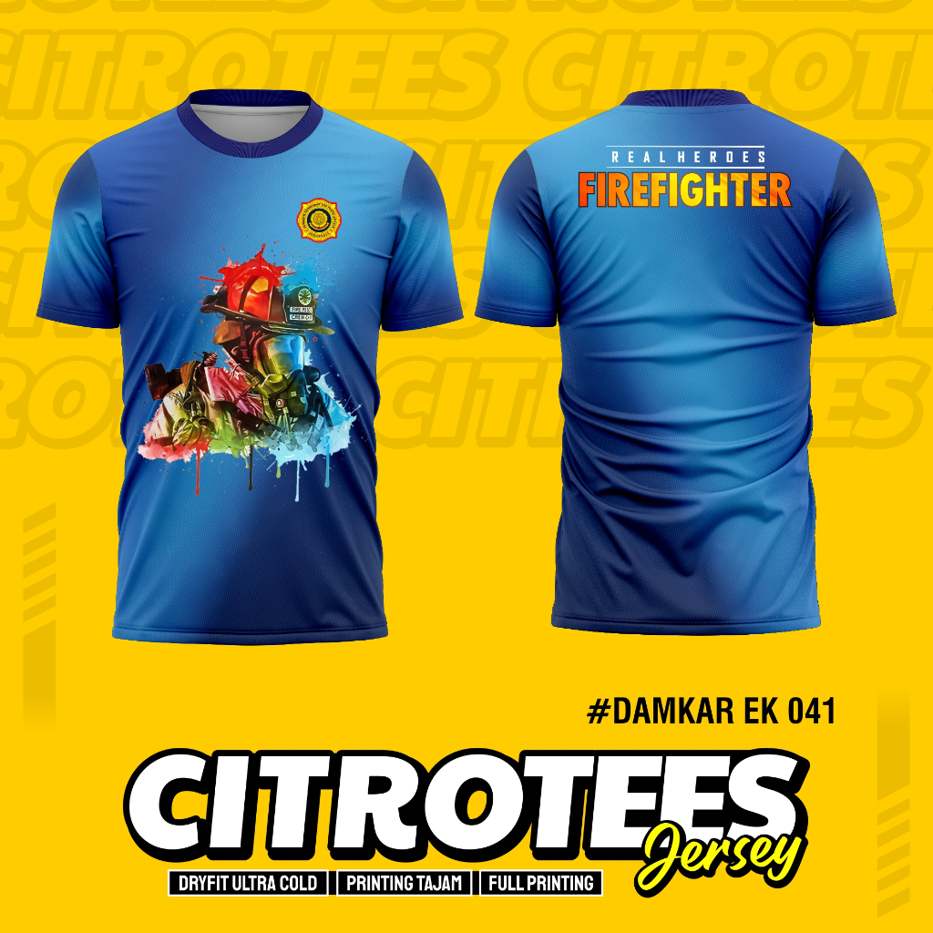 CITROTEES JERSEY DAMKAR FIRE FIGHTER FULL PRINTING EK041