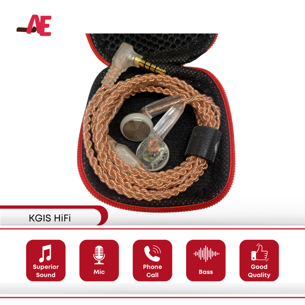 Earbud KGIS Mx500 Earphone Crystal Cable with Mic Jack L (Better than Vido)