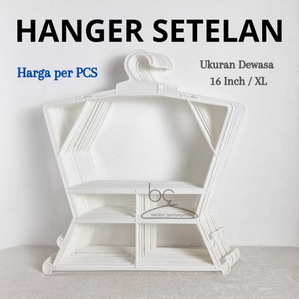 Hanger Setelan Size Dewasa Jumbo XL Putih/ Hanger Layang 16 Inch / Gantungan Setelan Baju-BH