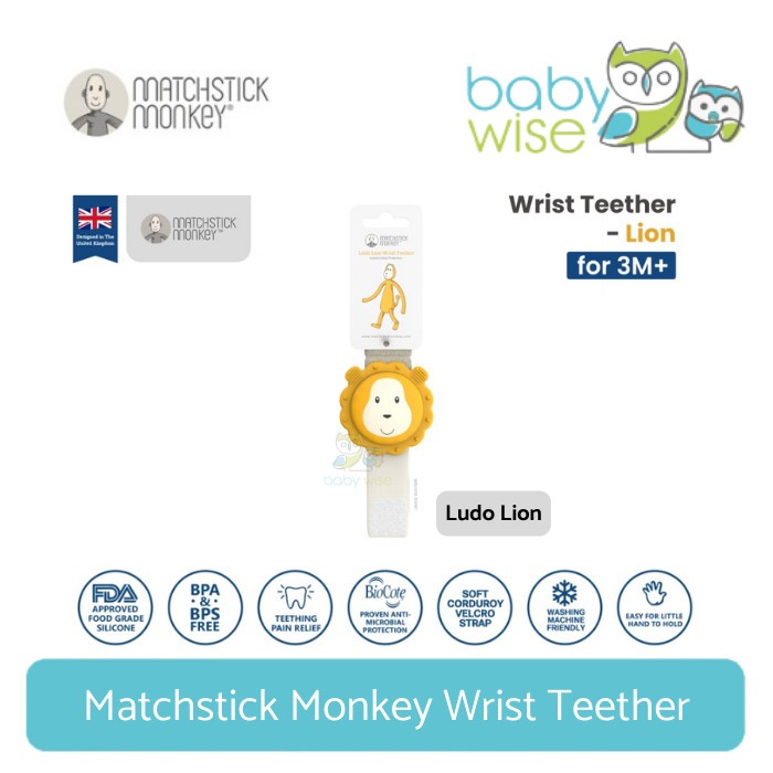 Matchstick Monkey Wrist Teether - Gigitan Bayi