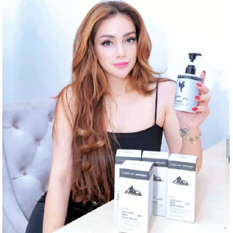 Yurizumi X Bioaqua Volcanic Mud Whitening Body Wash Sabun Pemutih Badan Original BPOM