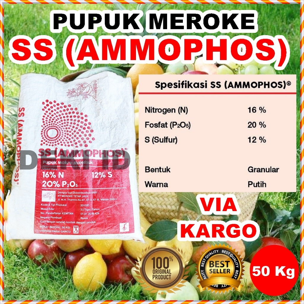 Pupuk Meroke SS Ammophos 50 Kg Via Kargo Kemasan Pabrik Amonium Phospat Saprodap