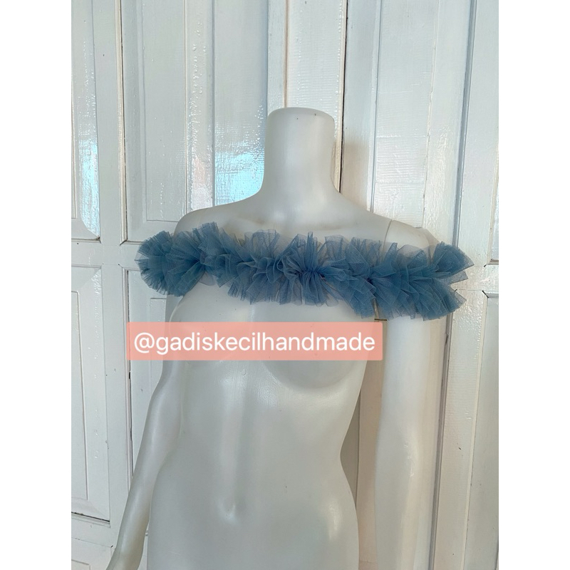 Mini Ruffle | hiasan dada | dada ruffle | ikat pinggang ruffle tile